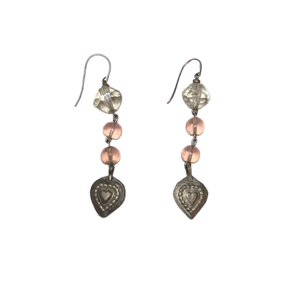 vintage heart dangle earrings